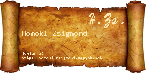 Homoki Zsigmond névjegykártya
